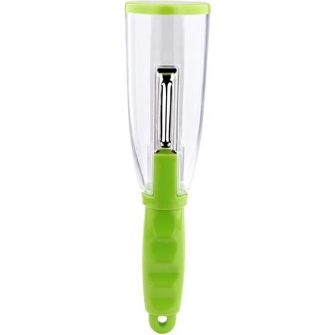 Econome - Gadgets - Couteau à éplucher multifonction en acier inoxydable - Vert clair - Avec boîte de rangement (1/4)
