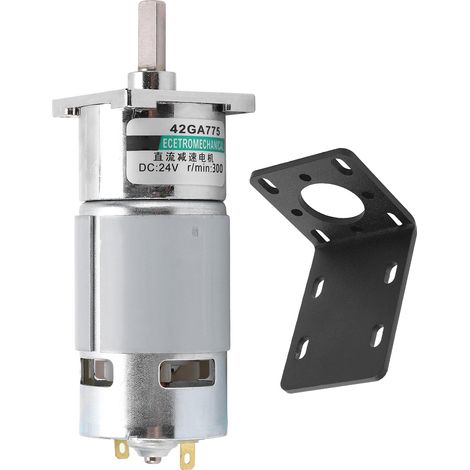Moteur à engrenages CC 24V XD42GA755, vitesse 300tr/min, faible vitesse, aimant permanent, sens horaire et antihoraire, avec support et contrôle sport, compact pour bricolage. (1/5)