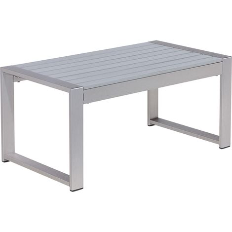 Mesa de centro de aluminio gris 90 x 50 cm moderno balcón terraza interior exterior Salerno