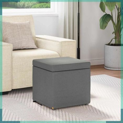876744 Tabouret Gris foncé 41 x 41 x 40 cm Tissu et bois stratifié (1/5)