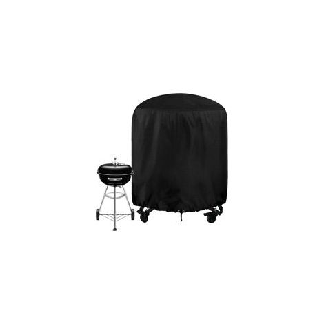 Funda redonda para barbacoa, Ø24 x 28,5 pulgadas, impermeable, tejido Oxford 210D, con cordón ajustable, resistente a los rayos UV, al viento y a los desgarros.