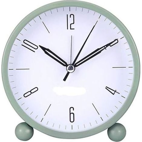 pair Réveil analogique, Horloge de Table alimentée par Batterie Multicolore, lumière Chaude Nocturne dimmable avec pointeur Ultra-Silencieux pour la Maison et la Chambre (Vert)-Fei Yu (1/5)