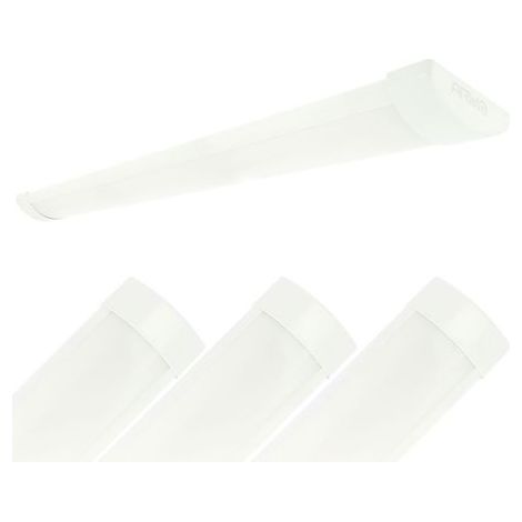 Lot de 4 réglette LED extra plate 16W1800Lm60cmIP40Blanc neutre 4000KPour intérieurPlastique durable (1/5)