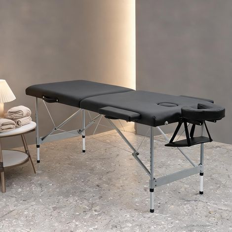 Table de massage pliable en aluminium avec hauteur réglable noir (1/5)