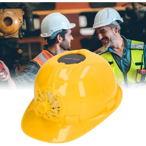 Casque de sécurité à ventilation solaire intégrée, jaune. (1/5)