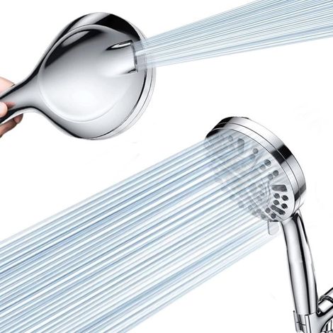 High-Pressure Shower Head with 10 Modes, Anti-Limescale Shower Head, Bathroom Shower Hand Shower, Chrome Finish (1/5)