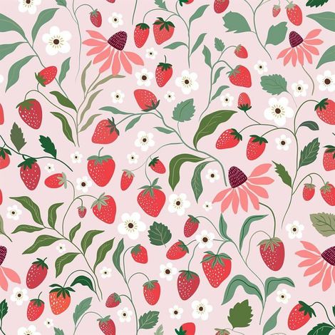 Papier Peint Fleuri Rose Papier Peint Fraise Mignon 44,5Cm X 300Cm Papiers Peints Feuillage Rose Autocollants Décoratifs Cui[BI160] (1/5)