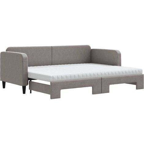 Maison Exclusive - Divano Letto Estraibile con Materassi Tortora 80x200 cm Tessuto