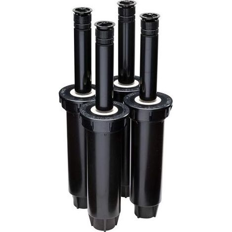 Lot de 4 arroseurs escamotables Professionnels, Motif réglable de 0 ° à 180 °, Distance de pulvérisation de 5.5 à 8 m, Rayon de portée de 4 à 5 mètres.