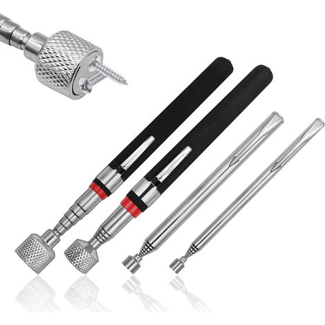 4Pcs 1.5/3.5/10/15 Livres Tiges Télescopiques Magnétique, Acier Inoxydable Aimant Telescopique, Outil Récupérateur Aimanté (1/5)