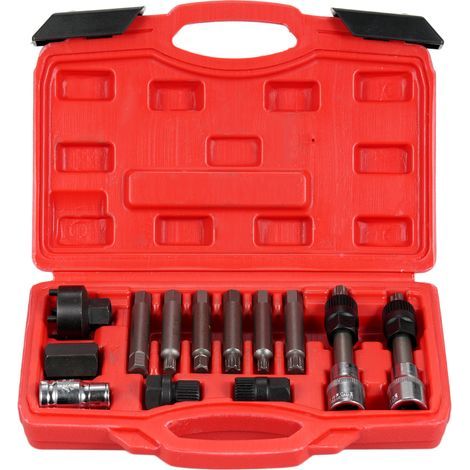 Jeffergarden 13-Piece Alternator Pulley Tool Kit, Flywheel Puller, Automatic Insert Socket Kit with Storage Box (1/5)