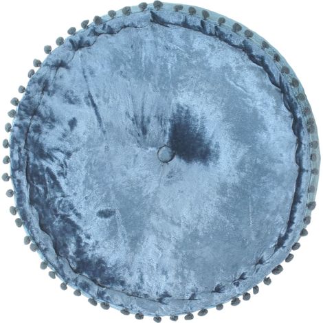 vidaXL Pouf Rotondo in Velluto 40x20 cm Blu
