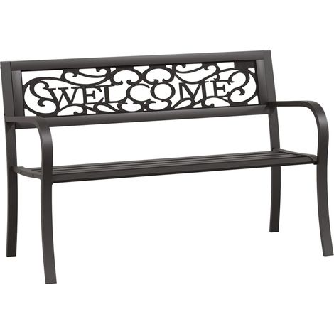 Banco de jardín 125 cm acero negro vidaXL