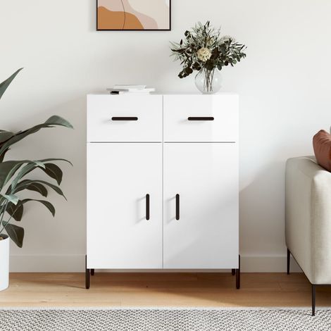 Sideboard High Gloss White 69.5x34x90 cm Engineered Wood vidaXL (1/5)