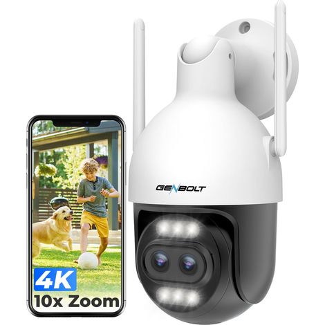4K WiFi Caméra de Sécurité Extérieure avec PoE,IP Double Objectif 8MP Surveillance Domestique avec Zoom Hybride 10X,Suivi Automatique et Détection des Personnes/Véhicules (2,4 (1/5)