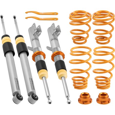 Maxpeedingrods – Combiné fileté réglable hauteur pour Renault Clio III 2005-2012 – Amortisseur bitube – Abaissement 0-25mm – Installation facile