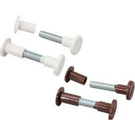 50PZ VITI DI GIUNZIONE IN NYLON E ACCIAIO ZINCATO - lunghezza mm.30/40 bianche