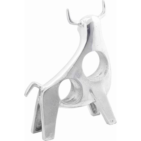 Sculpture de taureau Argent 22 x 9.5 x 34 cm Aluminium CFW556221 (1/5)
