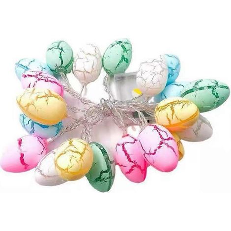 Ostern Lichterketten mit Batteriebetriebene, Osterdeko mit 10 LEDs Bunte Ostereier fr Party Wohnung Innen (blanc chaud/2m)