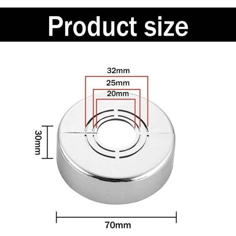 4 Pièces Cache Tuyau Radiateur, Argent Matériau ABS Rosace Robinet, Rosace Radiateur Détachable, Diamètre du Trou Réglable, pour Décoration de Robinet de Douche, Robinets, Radiateurs (1/4)