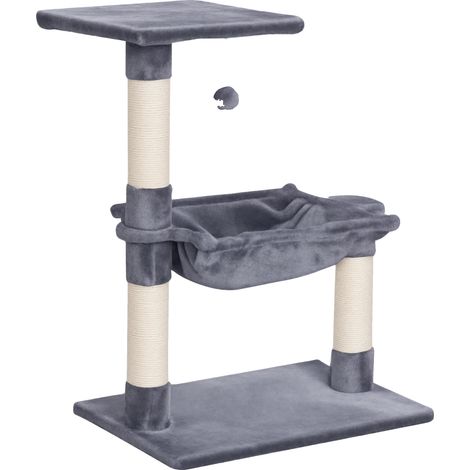 Árbol rascador para gatos, diseño multinivel, hamaca cómoda, gris, 50 x 36 x 70 cm (1/2)