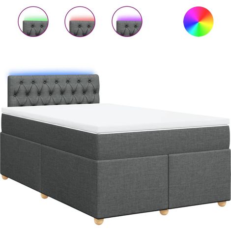 Maison Exclusive - Giroletto a Molle con Materasso Grigio Scuro 120x200 cm Tessuto