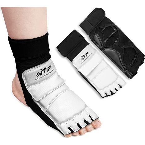 Protège-Pieds Taekwondo Protecteurs de Pieds Support de Chevillere Sparring Équipement pour Entraînement Boxe MMA Karaté Arts Martiaux Muay Thai Kung Fu,XS