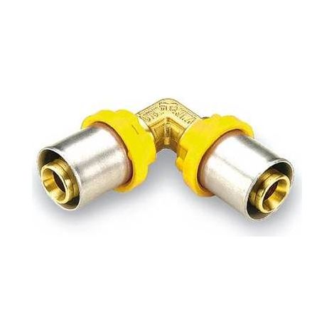 RACCORD POUR MULTICOUCHE GAZ COURBÉ DOUBLE Dimension : Diam. 20