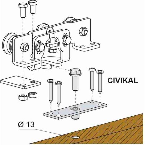CIVIKAL Kit Attacco Anta In Legno CIVIK DITEC ENTREMATIC CIVIKAL Per Porta
Automatica