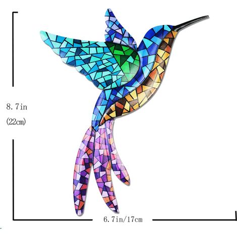 Décoration Murale en Métal pour Colibris, Décoration de Sculpture Murale Extérieure en Métal pour Clôture de Jardin, Arrière-cour, Terrasse, Chambre, salon. 3 Pièces de Décoration (1/5)