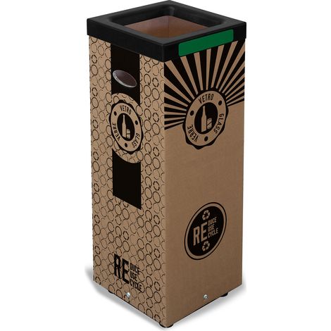 Contenitore per Rifiuti Vetro Cover Superiore in Plastica 39x39x 83,4 cm in Cartone