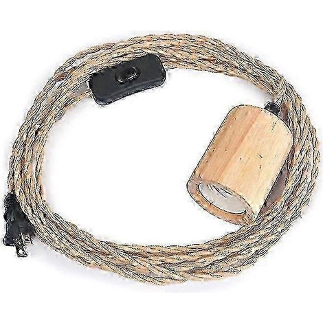 Corde de chanvre de 4,5 m avec douille pour lampe suspendue industrielle p202411261279 (1/3)