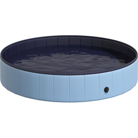Faltbarer PVC-Hundepool, blau, 160 x 30 cm, rutschfest, leicht zu reinigen