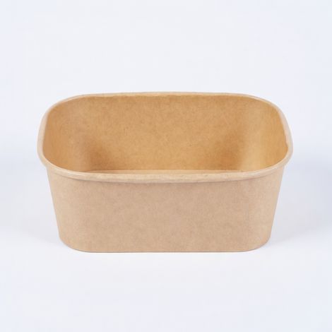 Bol rectangulaire en kraft brun 880 ml sans couvercle