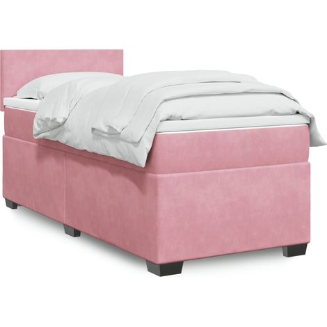 Boxspringbett mit Matratze Rosa 80x200 cm Samt