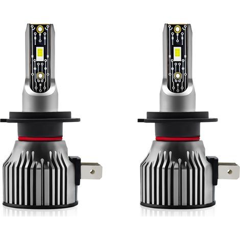 Ampoules LED H7 pour phares de voiture, étanches IP68, 6500K, 120W, 12000LM, lot de 2 (1/2)