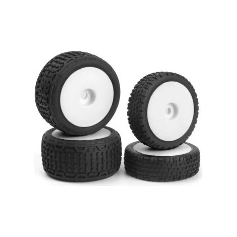 Microbe Buggy Wheel/Tyre Set (White/Front/Rear)