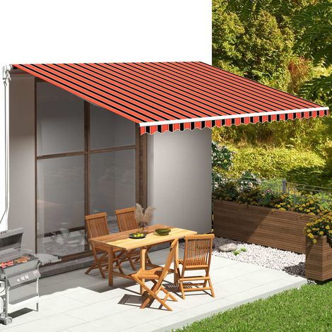 Tissu de remplacement pour auvent Contemporain - Recouvrement de remplacement - Orange et marron 5x3,5 m Chic-100550 (1/5)