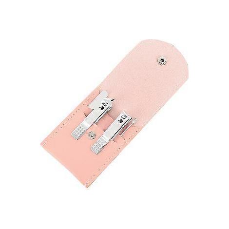 4-teiliges professionelles Pediküre-Set mit Tragetasche, Maniküre- und Pediküre-Set aus Edelstahl mit Ohrenschmalz-Reinigungswerkzeug (Pink A)