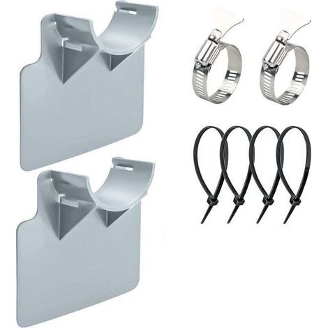 2 Supports de Tuyau de Piscine, pour tuyaux de 30 mm à 38 mm, compatible avec les piscines Intex et Bestway (Gris) (1/5)
