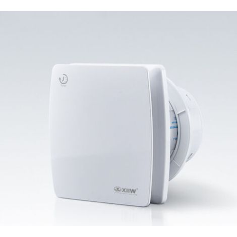 Badlüfter Ø100mm Weiß Abluftventilator mit Nachlauf und Rückstauklappe 95m³/h, 12 Watt / 34dB / spritzwasserfest Wandventilator für Bad,WC und Küche