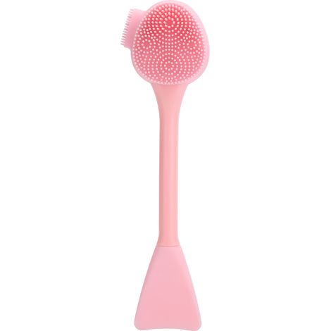 Brosse de nettoyage visage en silicone portable double tête queue de poisson rose pour mélanger masque DIY et nettoyage maquillage (1/5)