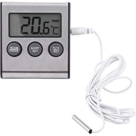 Digitales Kühlschrankthermometer, wasserdichtes Gefrierschrankthermometer mit Magnet und Ständer