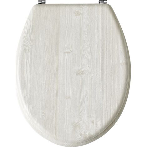Abattant WC MDF compressé bois 43cm – Charnières inox – Patin antidérapant en gomme – Fixations universelles – Guy Levasseur