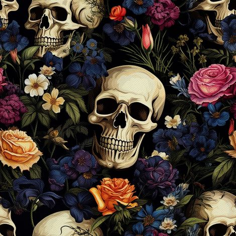 Tela decorativa para exteriores Oxford - Motivo de calavera I DX4499 (1/5)