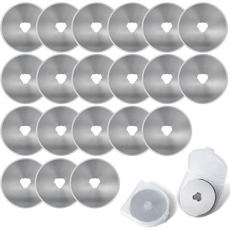 20 Pièces Lame Rotatives de 45 mm Lames de Rechange pour Cutter Lames Rondes avec Étui de Rangement pour Quilting Papier Tissu Scrapbooking Couture Coupe-Tissu