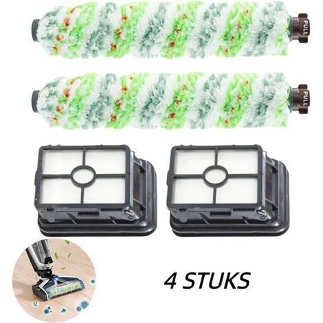 Repuestos - Para Bissell CrossWave 1868 1866 - 2 cepillos multifunción para carreteras y 2 filtros - Número de pieza de repuesto: 1608683 (1/5)