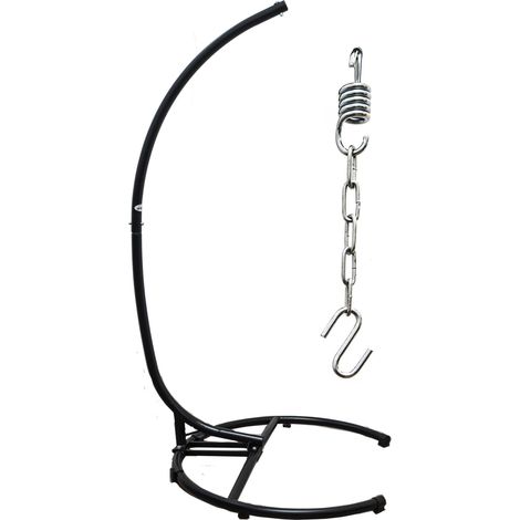 Bis 150kg: XL H�ngesessel Gestell Outdoor - 210cm St�nder f�r H�ngestuhl Garten (1/5)