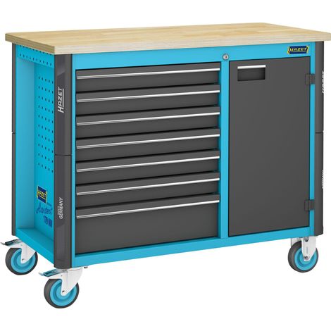 Wagon WKZ 179NW-7 B1150xT600xH964mm 450kg 7 tiroirs non équipés en acier bleu (1/4)
