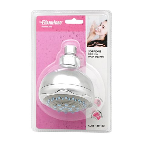 SOFFIONE DOCCIA SQUALO CON SNODO ZAMA- Cromo - Diam. 80 mm- DH- pezzi 1 (1/2)